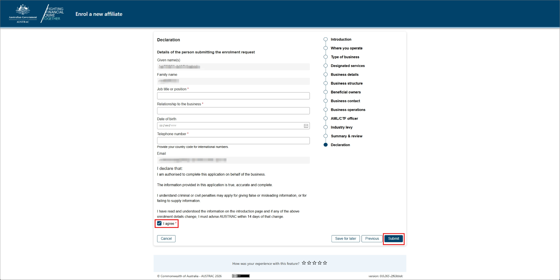 New forms:    Affiliate enrolment   Affiliate update enrolment   Affiliate registration renewal 