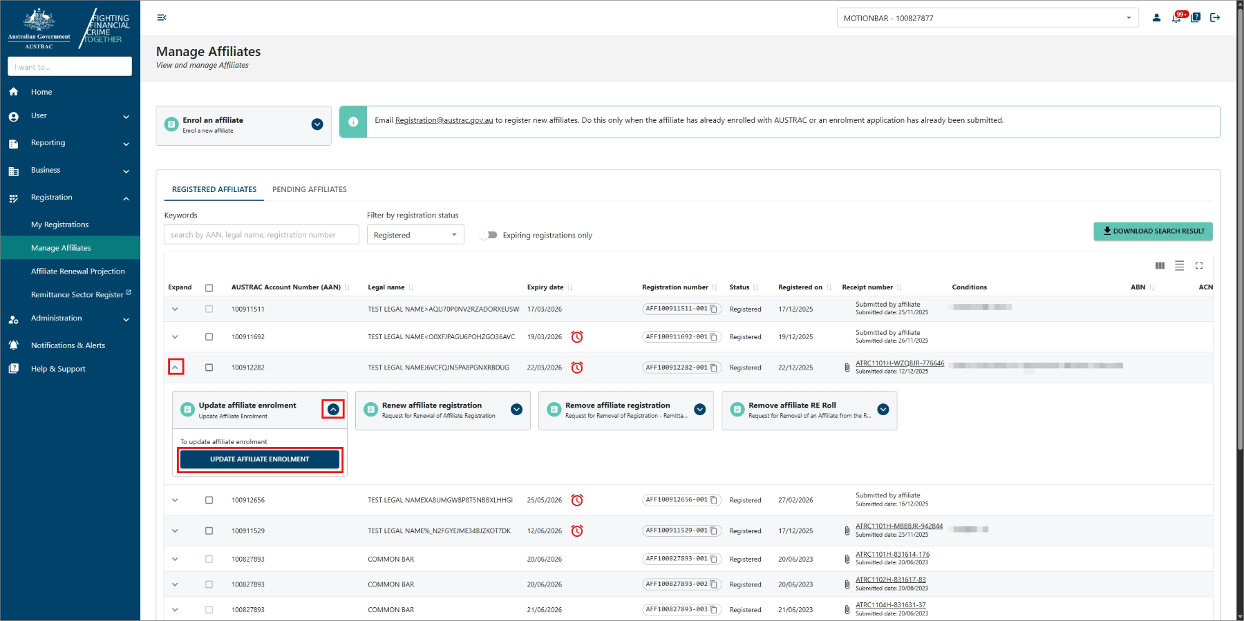 New forms:    Affiliate enrolment   Affiliate update enrolment   Affiliate registration renewal   Affiliate registration removal   Affiliate removal from RE roll