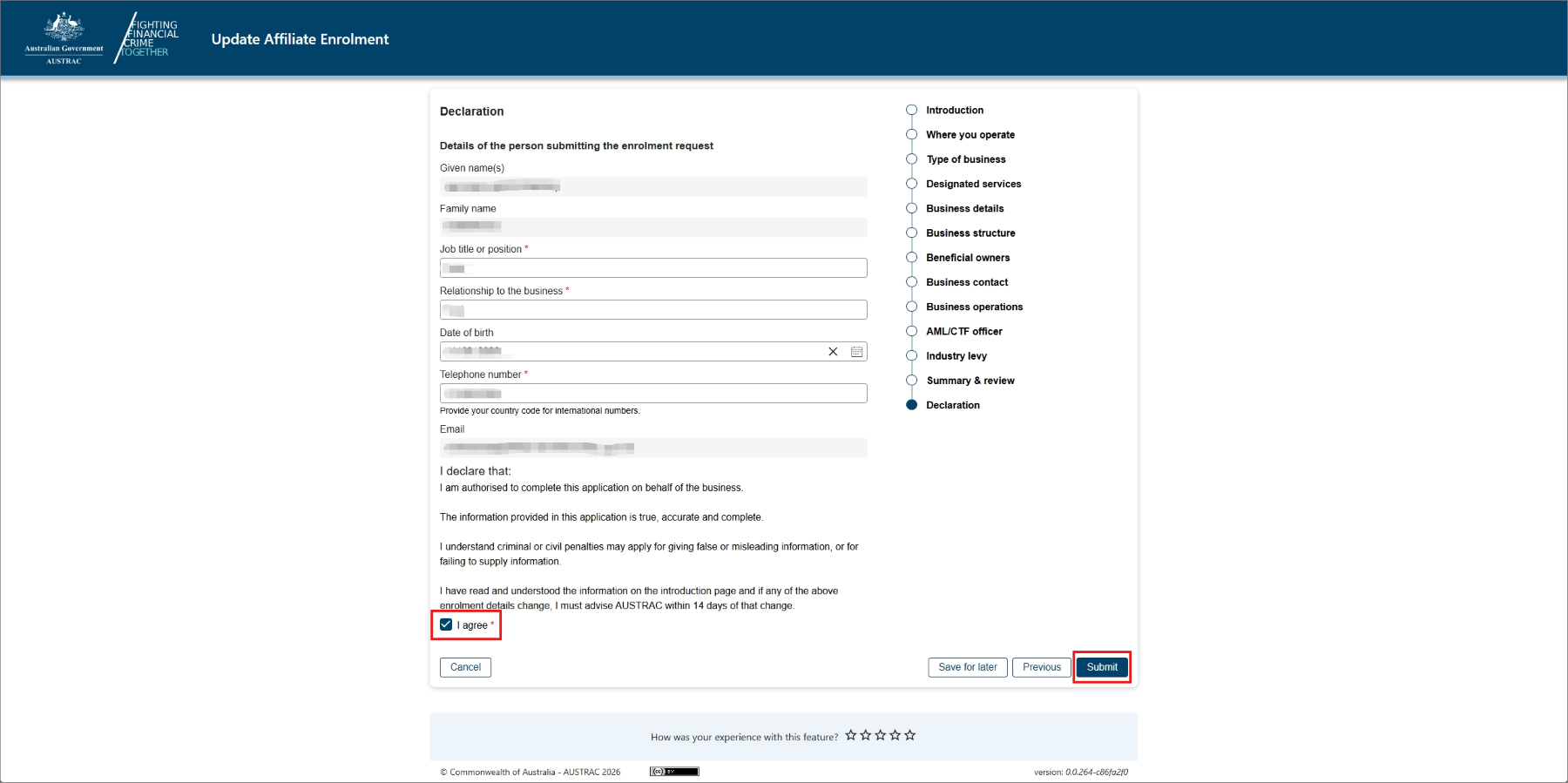 New forms:    Affiliate enrolment   Affiliate update enrolment   Affiliate registration renewal   Affiliate registration removal   Affiliate removal from RE roll