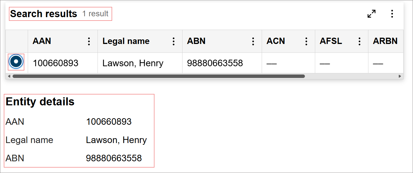 This screen asks for information about the lead entity.