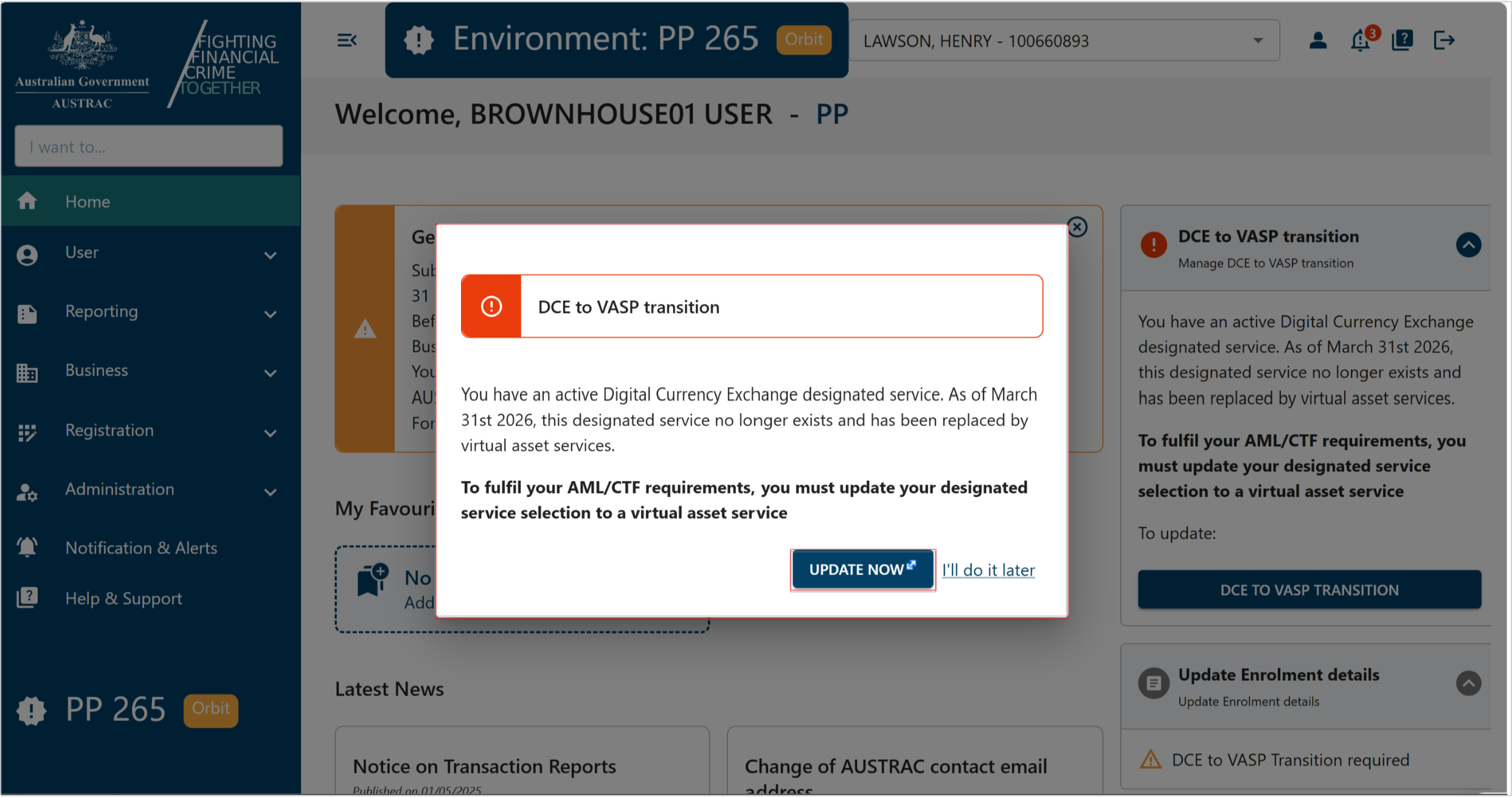 How to click on the update now button for VASP
