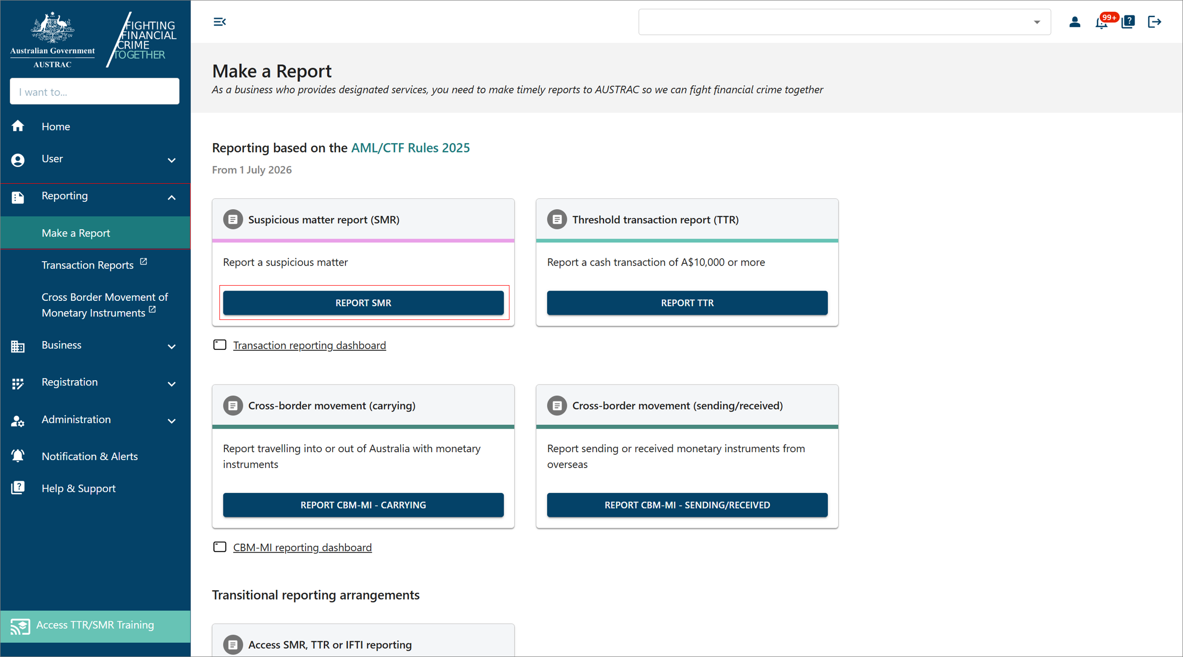 Select report SMR