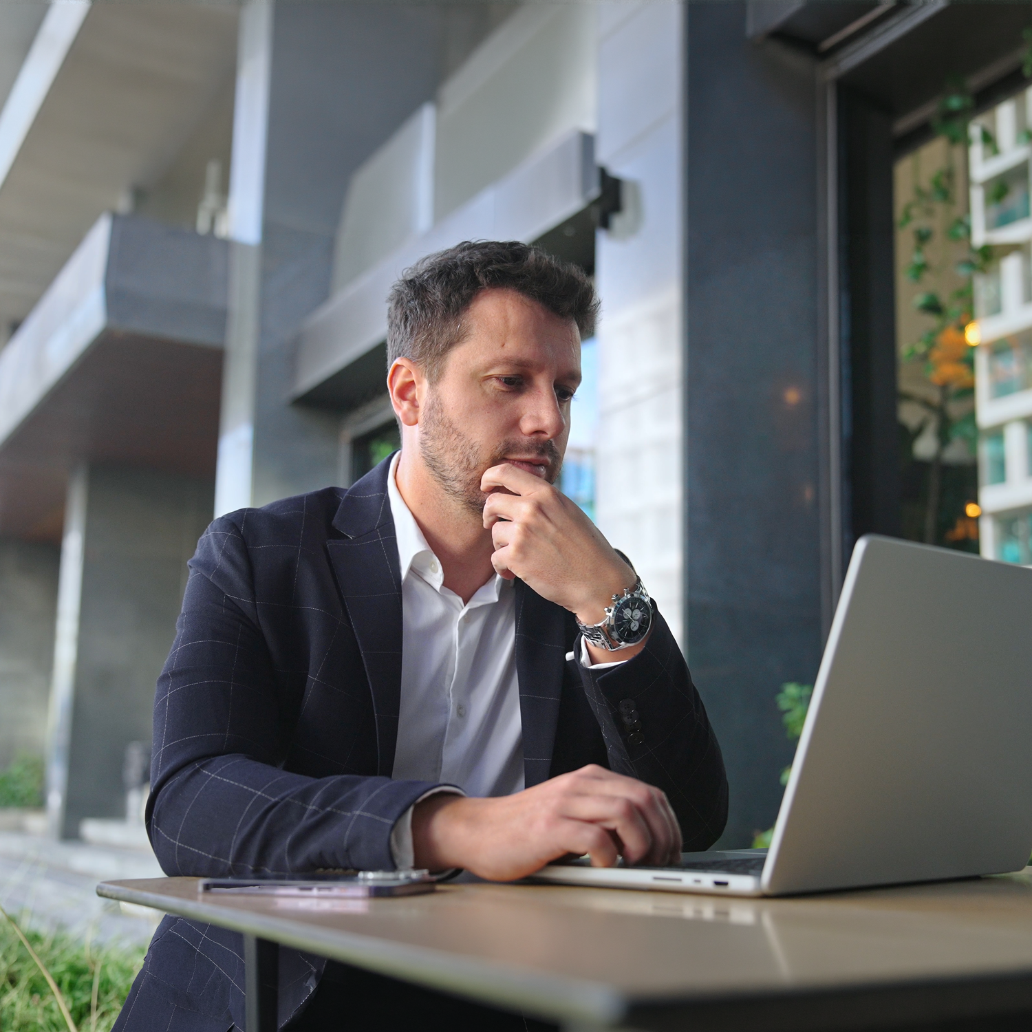 Man on computer registering for events